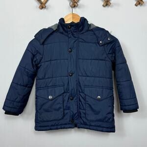 Calvin Klein Little Boys Hooded Puffer Jacket with Faux-Fur Trim Size 5-6